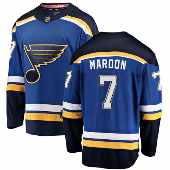 Men's St. Louis Blues 7 Patrick Maroon Fanatics Branded Royal Blue Home Breakaway NHL Jersey