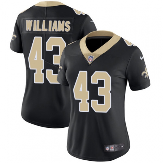 Women's Nike New Orleans Saints 43 Marcus Williams Black Team Color Vapor Untouchable Limited Player NFL Jersey