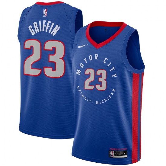 Men's Detroit Pistons 23 Blake Griffin Nike Blue 2020-21 Swingman Player Jersey