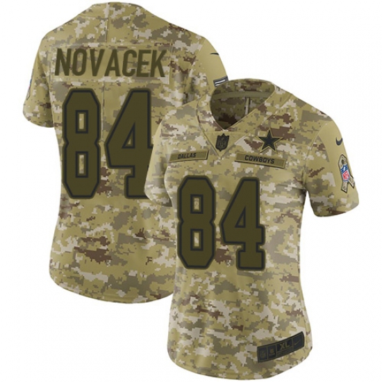 Women's Nike Dallas Cowboys 84 Jay Novacek Limited Camo 2018 Salute to Service NFL Jersey