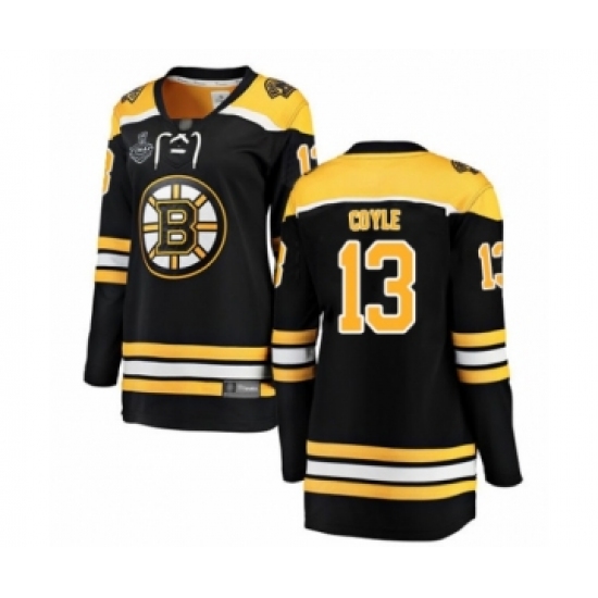 Women's Boston Bruins 13 Charlie Coyle Authentic Black Home Fanatics Branded Breakaway 2019 Stanley Cup Final Bound Hockey Jersey