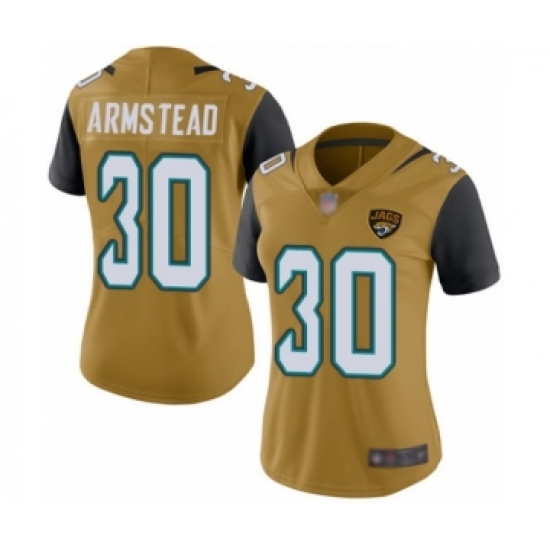 Women's Jacksonville Jaguars 30 Ryquell Armstead Limited Gold Rush Vapor Untouchable Football Jersey