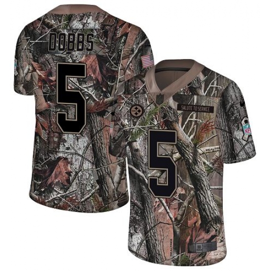 Youth Nike Pittsburgh Steelers 5 Joshua Dobbs Camo Rush Realtree Limited NFL Jersey