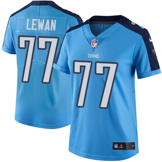 Women's Nike Tennessee Titans 77 Taylor Lewan Light Blue Team Color Vapor Untouchable Limited Player NFL Jersey