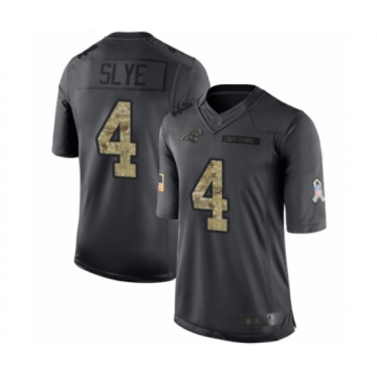 Youth Carolina Panthers 4 Joey Slye Limited Black 2016 Salute to Service Football Jersey