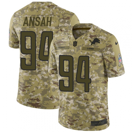 Men's Nike Detroit Lions 94 Ziggy Ansah Limited Camo 2018 Salute to Service NFL Jersey