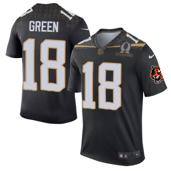 Men's Nike Cincinnati Bengals 18 A.J. Green Elite Black Team Irvin 2016 Pro Bowl NFL Jersey