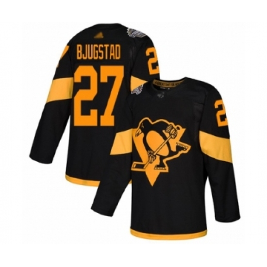 Youth Pittsburgh Penguins 27 Nick Bjugstad Authentic Black 2019 Stadium Series Hockey Jersey