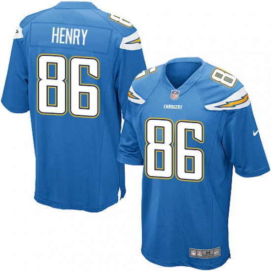 Men's Nike Los Angeles Chargers 86 Hunter Henry Game Electric Blue Alternate NFL Jersey