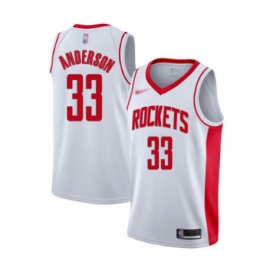 Youth Houston Rockets 33 Ryan Anderson Swingman White Finished Basketball Jersey - Association Edition