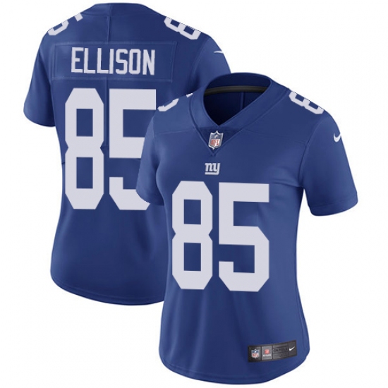 Women's Nike New York Giants 85 Rhett Ellison Elite Royal Blue Team Color NFL Jersey