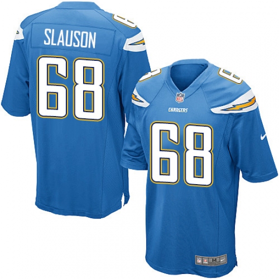 Men's Nike Los Angeles Chargers 68 Matt Slauson Game Electric Blue Alternate NFL Jersey