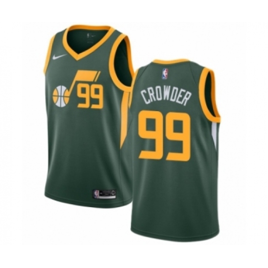 Youth Nike Utah Jazz 99 Jae Crowder Green Swingman Jersey - Earned Edition