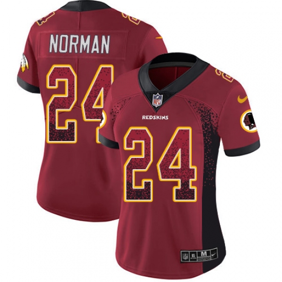 Women's Nike Washington Redskins 24 Josh Norman Limited Red Rush Drift Fashion NFL Jersey