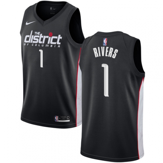 Men's Nike Washington Wizards 1 Austin Rivers Swingman Black NBA Jersey - City Edition