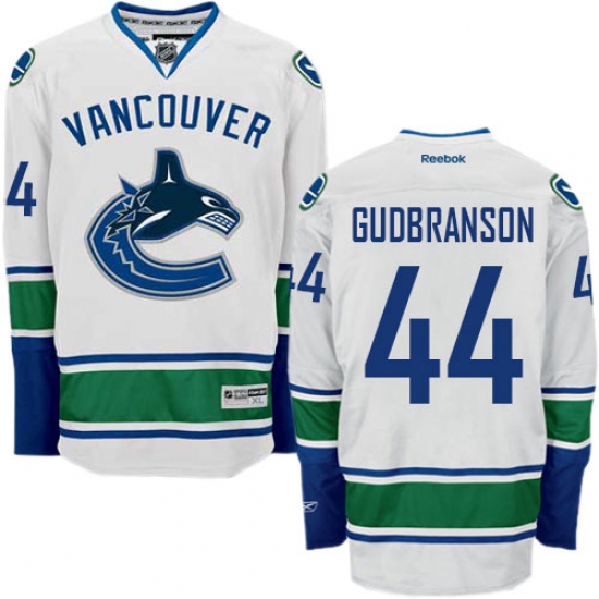 Men's Reebok Vancouver Canucks 44 Erik Gudbranson Authentic White Away NHL Jersey