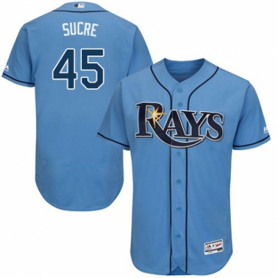 Men's Majestic Tampa Bay Rays 45 Jesus Sucre Columbia Alternate Flex Base Authentic Collection MLB Jersey