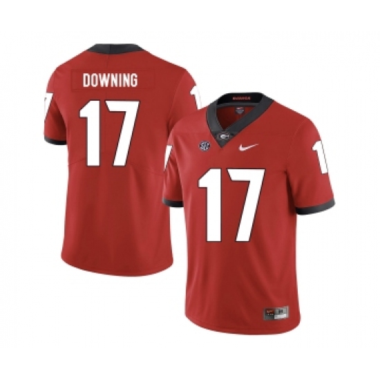 Georgia Bulldogs 17 Matthew Downing Red Nike College Football Jersey