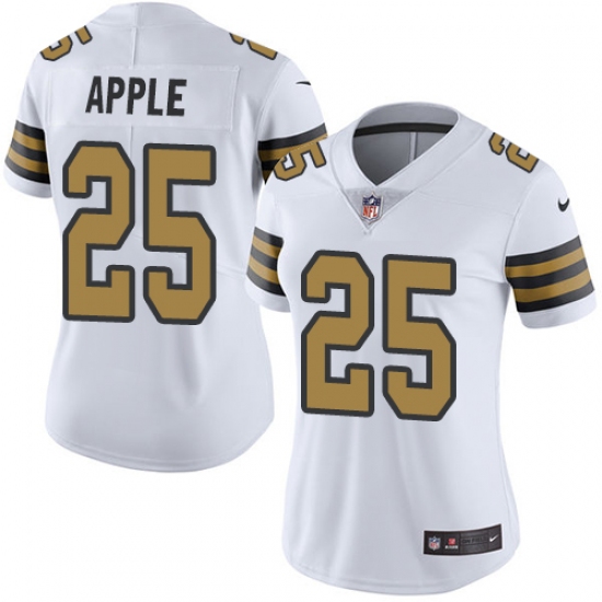 Women's Nike New Orleans Saints 25 Eli Apple Limited White Rush Vapor Untouchable NFL Jersey