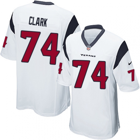 Men's Nike Houston Texans 74 Chris Clark Game White NFL Jersey