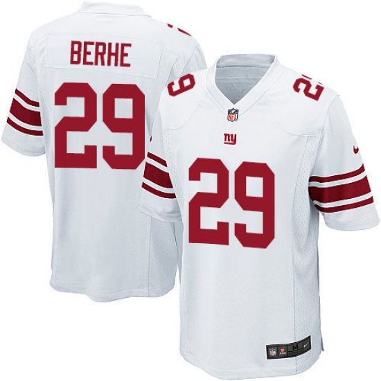 Men's Nike New York Giants 29 Nat Berhe Game White NFL Jersey