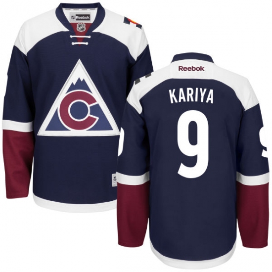 Women's Reebok Colorado Avalanche 9 Paul Kariya Authentic Blue Third NHL Jersey