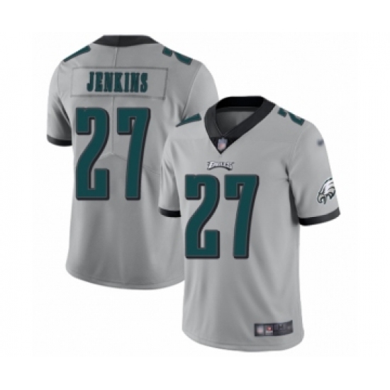 Women's Philadelphia Eagles 27 Malcolm Jenkins Limited Silver Inverted Legend Football Jersey