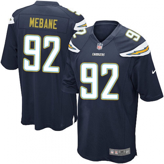 Men's Nike Los Angeles Chargers 92 Brandon Mebane Game Navy Blue Team Color NFL Jersey