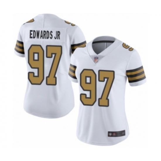 Women's New Orleans Saints 97 Mario Edwards Jr Limited White Rush Vapor Untouchable Football Jersey