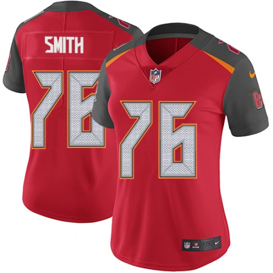 Women's Nike Tampa Bay Buccaneers 76 Donovan Smith Elite Red Team Color NFL Jersey