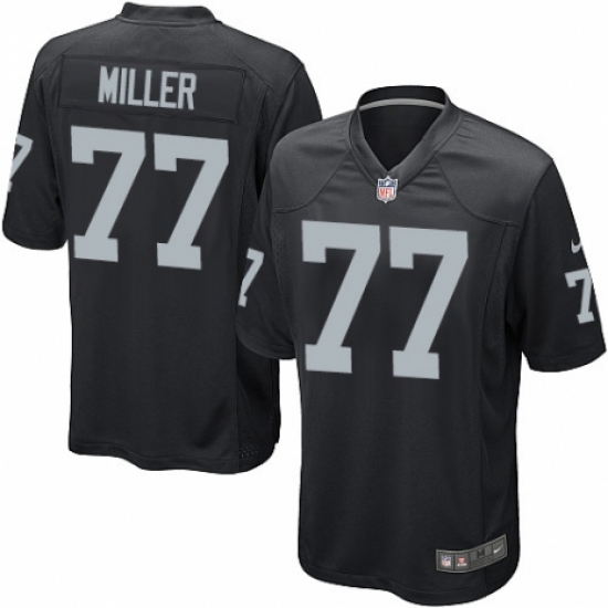 Men's Nike Oakland Raiders 77 Kolton Miller Game Black Team Color NFL Jersey