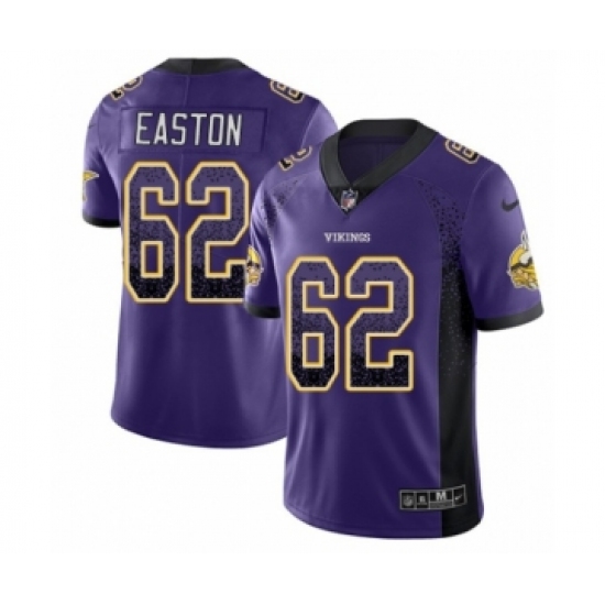 Men's Nike Minnesota Vikings 62 Nick Easton Limited Purple Rush Drift Fashion NFL Jersey