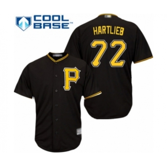 Youth Pittsburgh Pirates 22 Geoff Hartlieb Authentic Black Alternate Cool Base Baseball Player Jersey