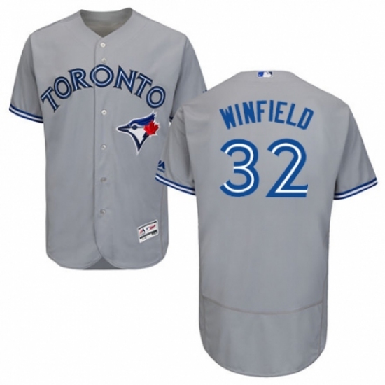 Men's Majestic Toronto Blue Jays 32 Dave Winfield Grey Road Flex Base Authentic Collection MLB Jersey