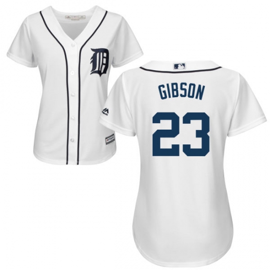 Women's Majestic Detroit Tigers 23 Kirk Gibson Authentic White Home Cool Base MLB Jersey