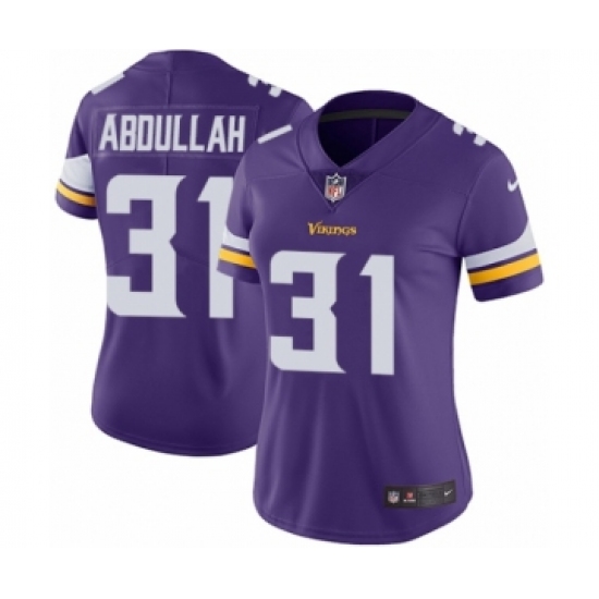 Women's Nike Minnesota Vikings 31 Ameer Abdullah Purple Team Color Vapor Untouchable Limited Player NFL Jersey