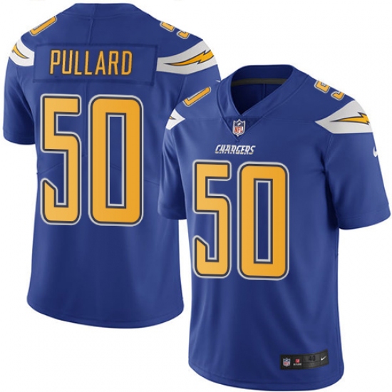 Men's Nike Los Angeles Chargers 50 Hayes Pullard Elite Electric Blue Rush Vapor Untouchable NFL Jersey