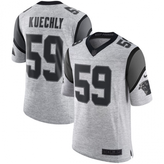 Men's Nike Carolina Panthers 59 Luke Kuechly Limited Gray Gridiron II NFL Jersey