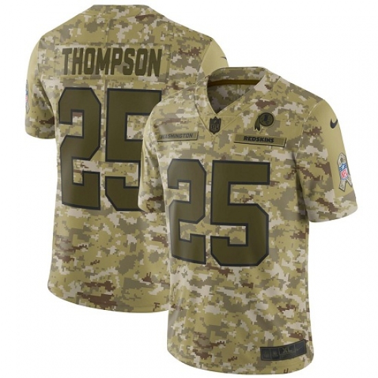 Men's Nike Washington Redskins 25 Chris Thompson Burgundy Limited Camo 2018 Salute to Service NFL Jersey