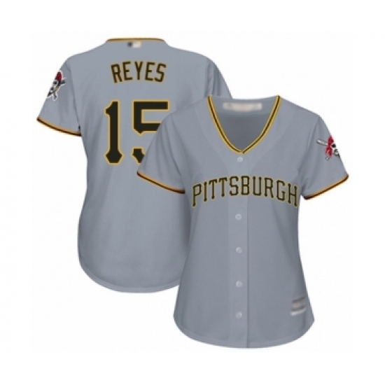 Women's Pittsburgh Pirates 15 Pablo Reyes Authentic Grey Road Cool Base Baseball Player Jersey