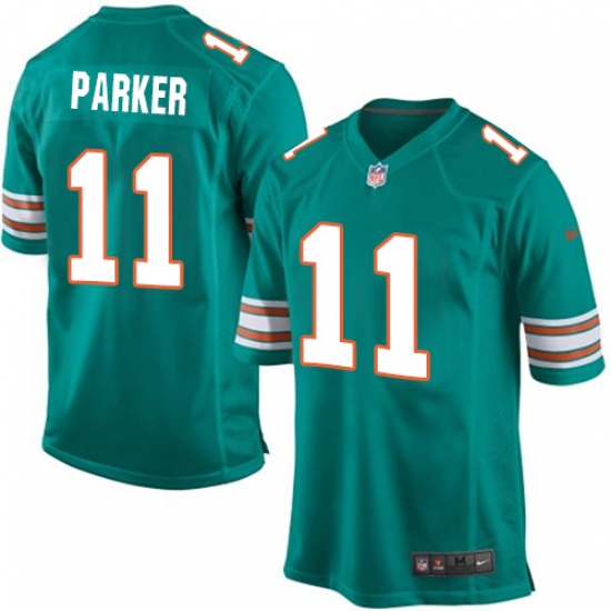 Men's Nike Miami Dolphins 11 DeVante Parker Game Aqua Green Alternate NFL Jersey