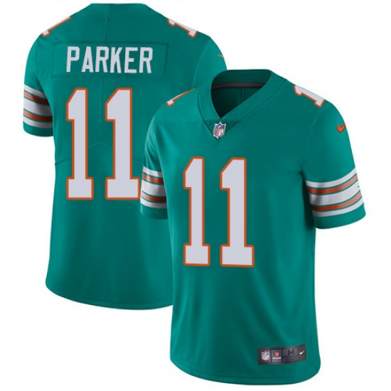 Youth Nike Miami Dolphins 11 DeVante Parker Elite Aqua Green Alternate NFL Jersey