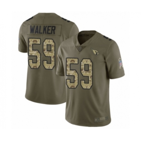 Men's Arizona Cardinals 59 Joe Walker Limited Olive Camo 2017 Salute to Service Football Jersey