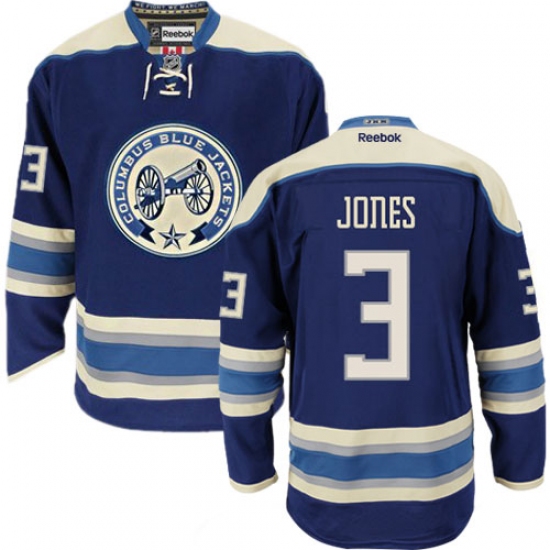 Women's Reebok Columbus Blue Jackets 3 Seth Jones Authentic Navy Blue Third NHL Jersey