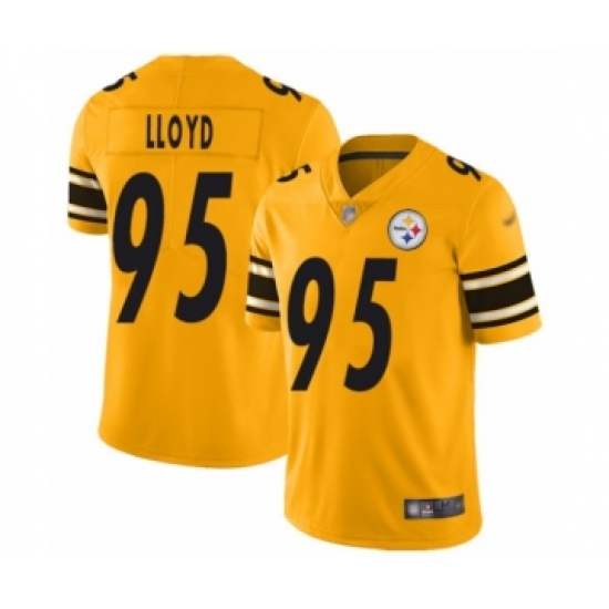 Women's Pittsburgh Steelers 95 Greg Lloyd Limited Gold Inverted Legend Football Jersey