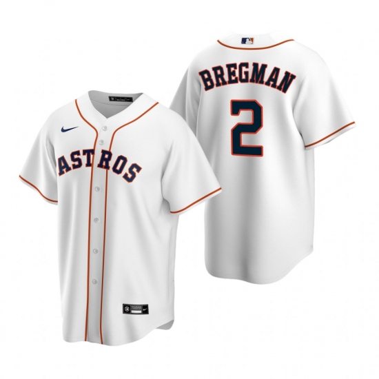 Men's Nike Houston Astros 2 Alex Bregman White Home Stitched Baseball Jersey