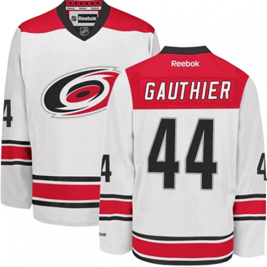 Men's Reebok Carolina Hurricanes 44 Julien Gauthier Authentic White Away NHL Jersey