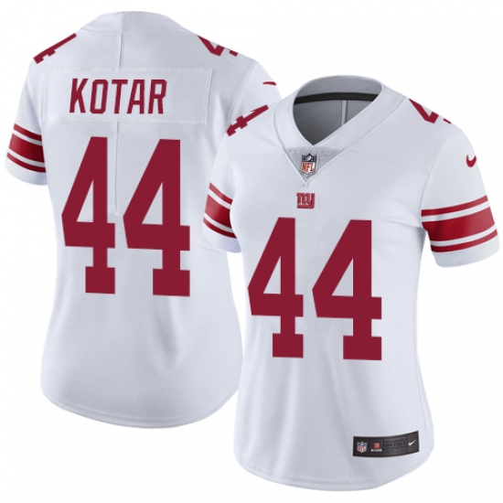 Women's Nike New York Giants 44 Doug Kotar White Vapor Untouchable Limited Player NFL Jersey