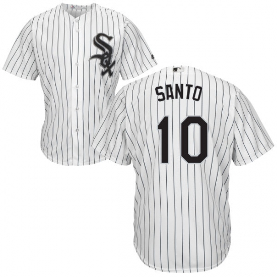 Men's Majestic Chicago White Sox 10 Ron Santo Replica White Home Cool Base MLB Jersey