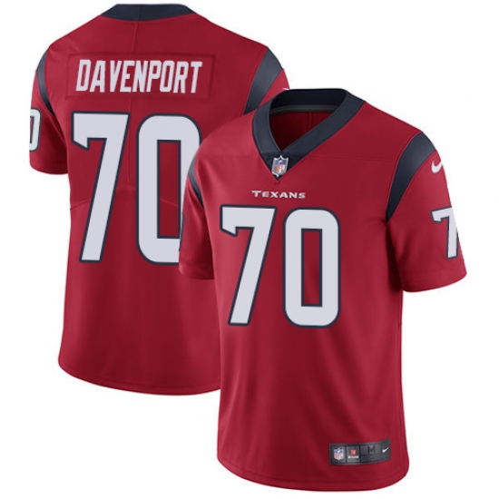 Men's Nike Houston Texans 70 Julien Davenport Limited Red Alternate Vapor Untouchable NFL Jersey